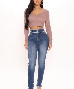 Fashion Nova Teddies & Babydolls Take It To Another Level Crop Top - Brown
