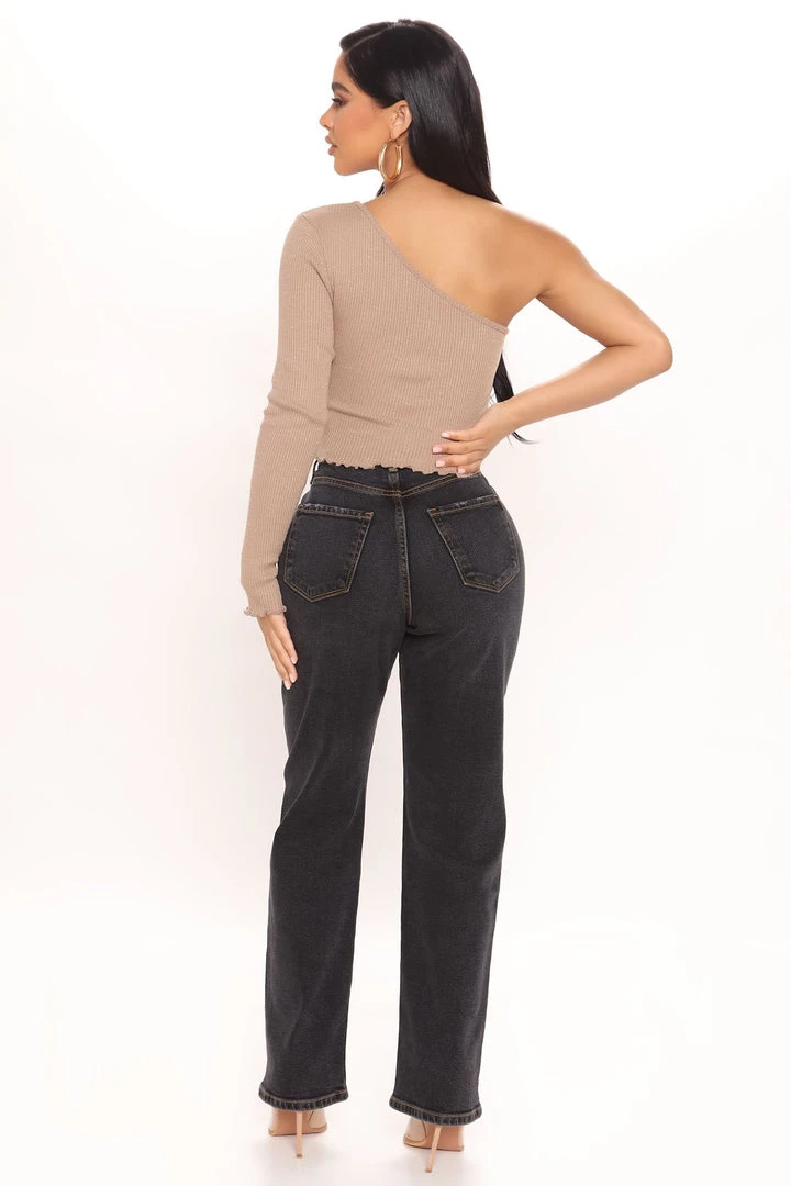 Fashion Nova Mall Crawler One Shoulder Long Sleeve Top - Mocha 4 Fashion Nova Mall Crawler One Shoulder Long Sleeve Top - Mocha