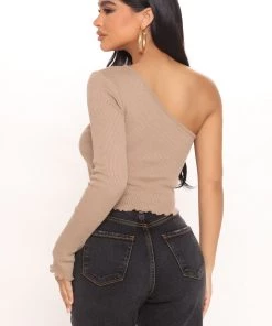 Fashion Nova Mall Crawler One Shoulder Long Sleeve Top - Mocha 6 Fashion Nova Mall Crawler One Shoulder Long Sleeve Top - Mocha