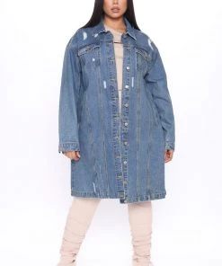 Fashion Nob Teddies & Babydolls It's A Long Story Denim Jacket - Medium Wash