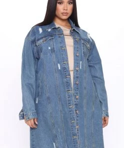 Fashion Nob Teddies & Babydolls It's A Long Story Denim Jacket - Medium Wash