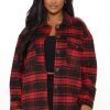 FashionNob Check Ya Later Flannel Top - Red/combo Best Sellers