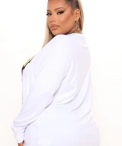 Fashion Nova Teddies & Babydolls Easy Money Teddy Long Sleeve Top - White 11 Fashion Nova Teddies & Babydolls Easy Money Teddy Long Sleeve Top - White