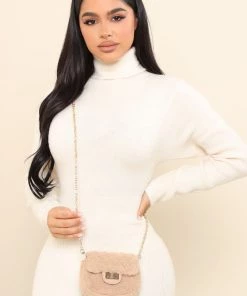 Fashion Nova So Spoiled Micro Mini Bag - Nude Teddies & Babydolls