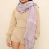 Fashion Nova Cozy Cute Plaid Scarf - Lilac Teddies & Babydolls