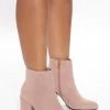Fashion Nova Malia Heeled Booties - Rose