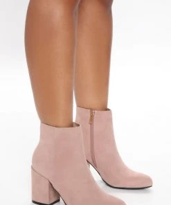 Fashion Nova Malia Heeled Booties - Rose