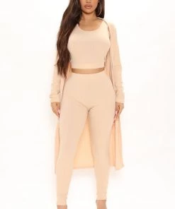 Fashion Nova New Today Nori 3 Piece Legging Set - Khaki