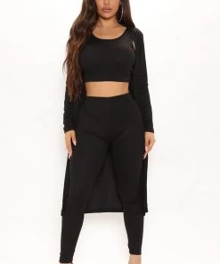 Fashion Nova Nori 3 Piece Legging Set - Black New Today
