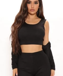 Fashion Nova Nori 3 Piece Legging Set - Black New Today