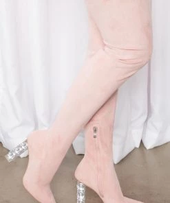 Fashion Nova Diamonds Shining Over The Knee Boots - Pink SHOES