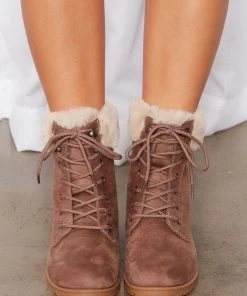 Fashion Nova Seasons Changing Faux Fur Booties - Taupe New Today