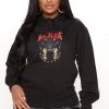 Fashion Nova Savage Dog Oversized Hoodie - Black