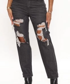 FashionNob 90's Flashback Tapered Jeans - Black