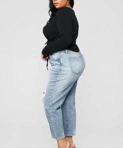 Fashion Nova Influencer Looks Tobi High Rise Mom Jeans - Medium Blue Wash