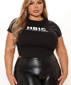 Fashion Nova Head Bitch In Charge Top - Black