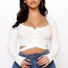 Fashion Nova Teddies & Babydolls Enough Small Talk Top - White