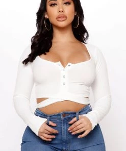 Fashion Nova Teddies & Babydolls Enough Small Talk Top - White