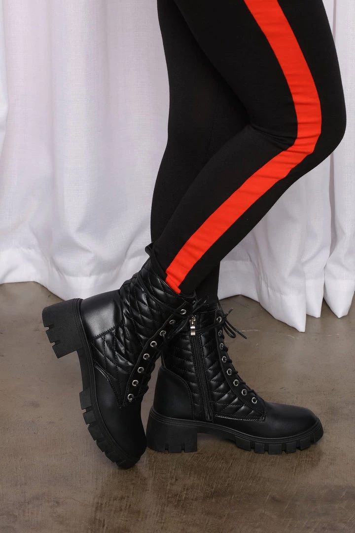 Fashion Nova SHOES Go The Distance Quilted Combat Booties - Black 2 Fashion Nova SHOES Go The Distance Quilted Combat Booties - Black