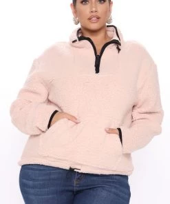 Fashion Nob Cozy Feels Sherpa Pullover - Pink Teddies & Babydolls