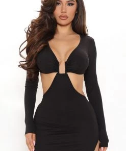 Fashion Nova New Today Late Night Paradise Maxi Dress - Black