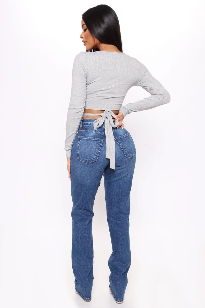 Fashion Nova Enough Small Talk Top - Heather Grey Teddies & Babydolls