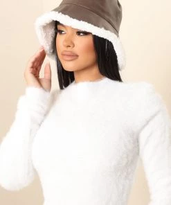 Fashion Nova New Today Got You Staring Bucket Hat - Chocolate
