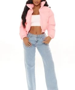 Fashion Nob Winter Blowout Looking Brand New Cropped Puffer Jacket - Pink 5 Fashion Nob Winter Blowout Looking Brand New Cropped Puffer Jacket - Pink