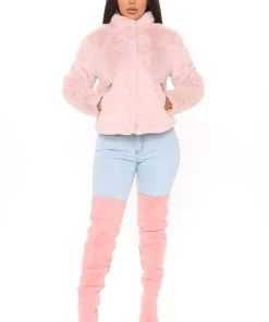 Fashion Nob Winter Blowout All Fur It Faux Fur Jacket - Mauve