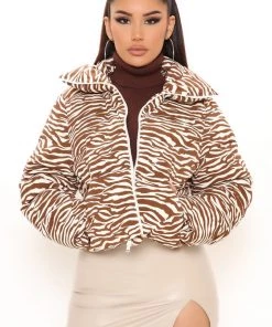Fashion Nob Winter Blowout Nothing On You Puffer Jacket - Brown/combo