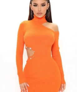 Fashion Nob Have Some Fun Sweater Mini Dress - Orange