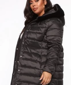 Fashion Nob Winter Blowout Tough Feels Puffer Coat - Black