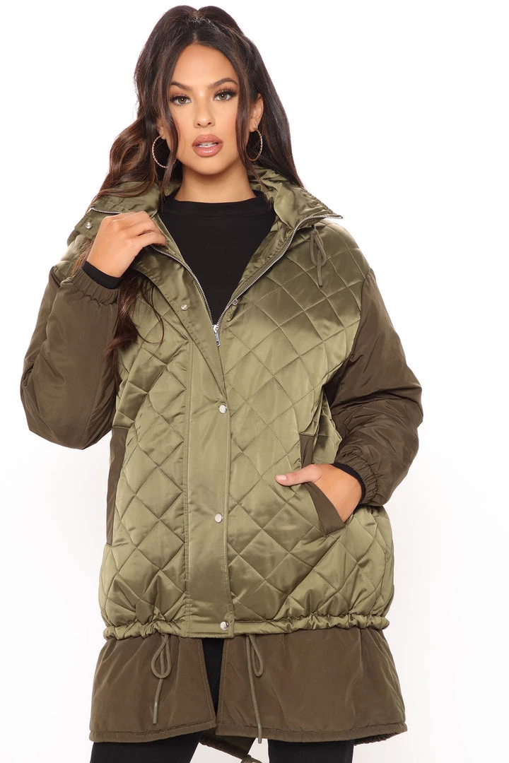 Fashion Nob Winter Blowout In The Streets Puffer Jacket - Olive
