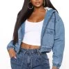 Fashion Nob Got A Soft Spot Denim Jacket - Dark Wash Teddies & Babydolls