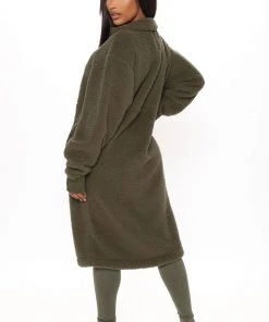 Fashion Nob Winter Blowout Cabin Stay Sherpa Jacket - Olive 5 Fashion Nob Winter Blowout Cabin Stay Sherpa Jacket - Olive