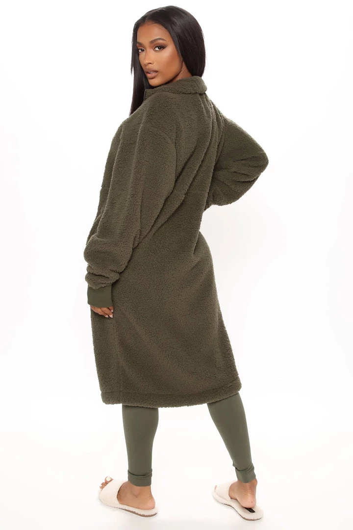 Fashion Nob Winter Blowout Cabin Stay Sherpa Jacket - Olive 3 Fashion Nob Winter Blowout Cabin Stay Sherpa Jacket - Olive