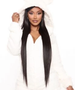 FashionNob Beary Cute PJ Romper Onesie - Cream