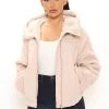 Fashion Nob Can't Compare Oversized Sherpa Jacket - Beige