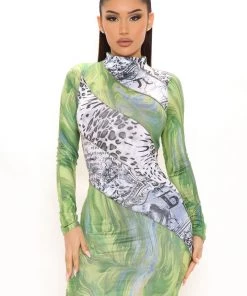 Fashion Nob Brooklyn Heights Mini Dress - Green/combo