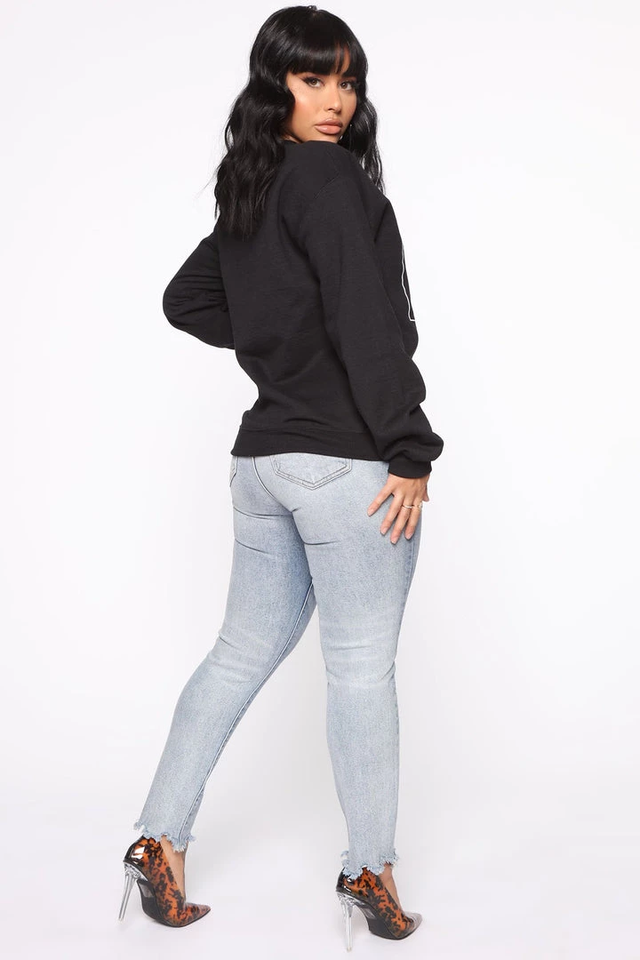 Fashion Nova No One Cares Crew Sweatshirt - Black 5 Fashion Nova No One Cares Crew Sweatshirt - Black