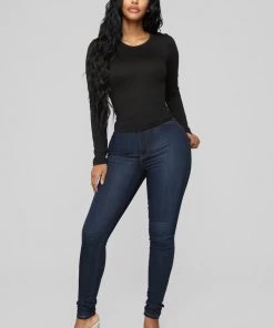 Fashion Nova Cozy Crew Neck Tee - Black Teddies & Babydolls
