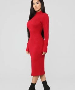 Fashion Nob DRESSES Not Over You Yet Sweater Dress - Red
