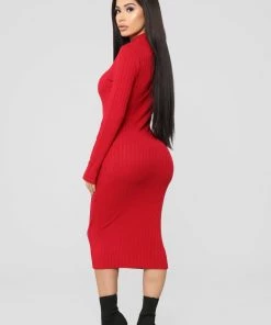 Fashion Nob DRESSES Not Over You Yet Sweater Dress - Red