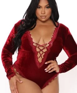 Fashion Nova Teddies & Babydolls Wine By The Fireplace Long Sleeve Velvet Teddy - Wine 11 Fashion Nova Teddies & Babydolls Wine By The Fireplace Long Sleeve Velvet Teddy - Wine