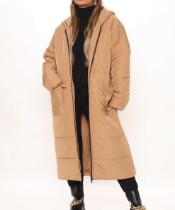 Fashion Nob East Coast Winters Puffer Coat - Taupe