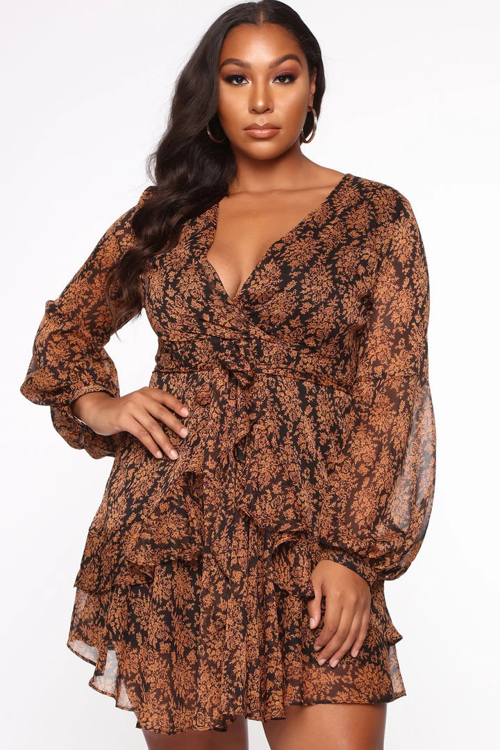 Fashion Nova NEW IN Wildflower Nights Mini Dress - Black/combo