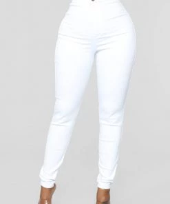 Mysite New Today Luxe Ultra High Waist Skinny Jeans - White