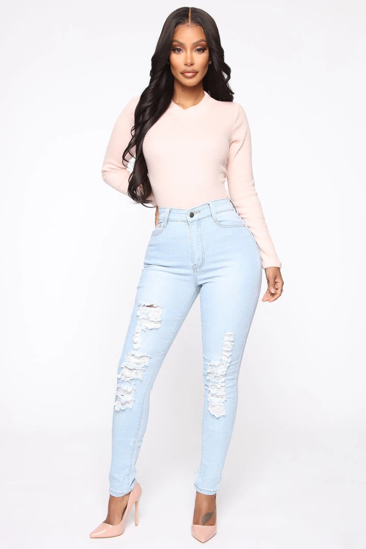 Fashion Nova Drive To The Ocean Jeans - Light Blue Wash