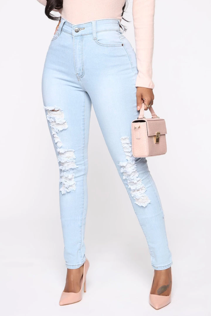 Fashion Nova Drive To The Ocean Jeans - Light Blue Wash