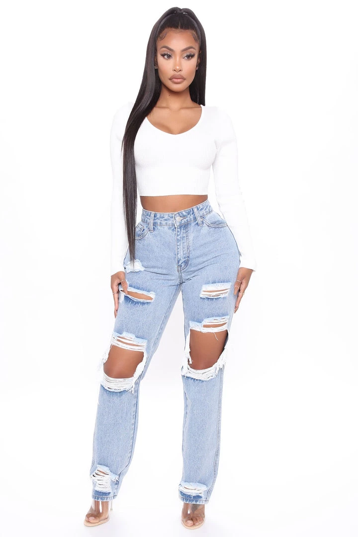 Fashion Nova Feed My Ego Slouch Fit Jeans - Light Blue Wash 1 Fashion Nova Feed My Ego Slouch Fit Jeans - Light Blue Wash